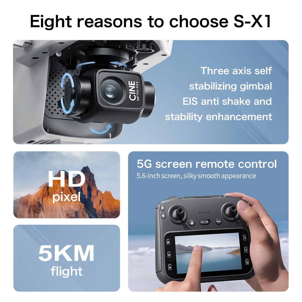 Original S-X1 GPS-Drohne 8K HD – Drone Gimbal 3 Axis Bewertung und Preis