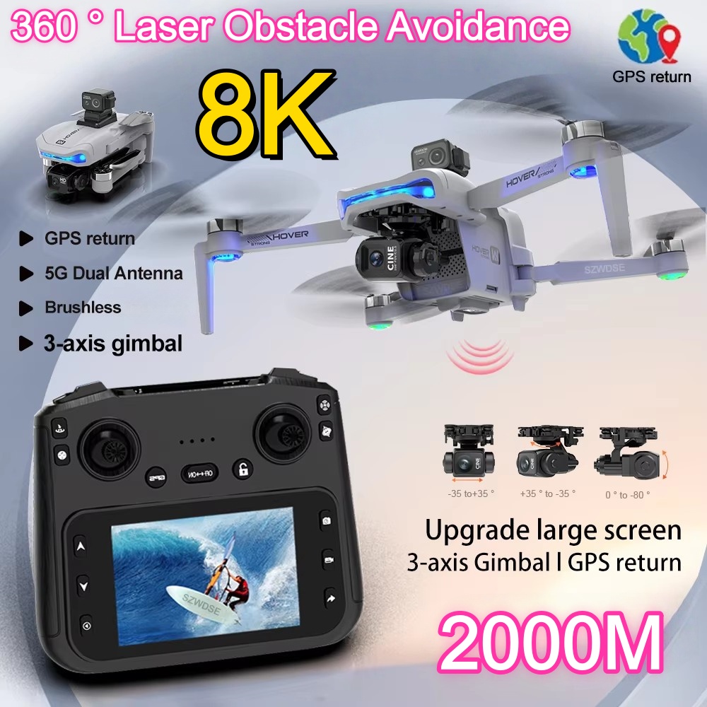 2KM Drei-Achsen-Gimbal-Drohne  – Drone Gimbal 3 Axis Bewertung und Preis